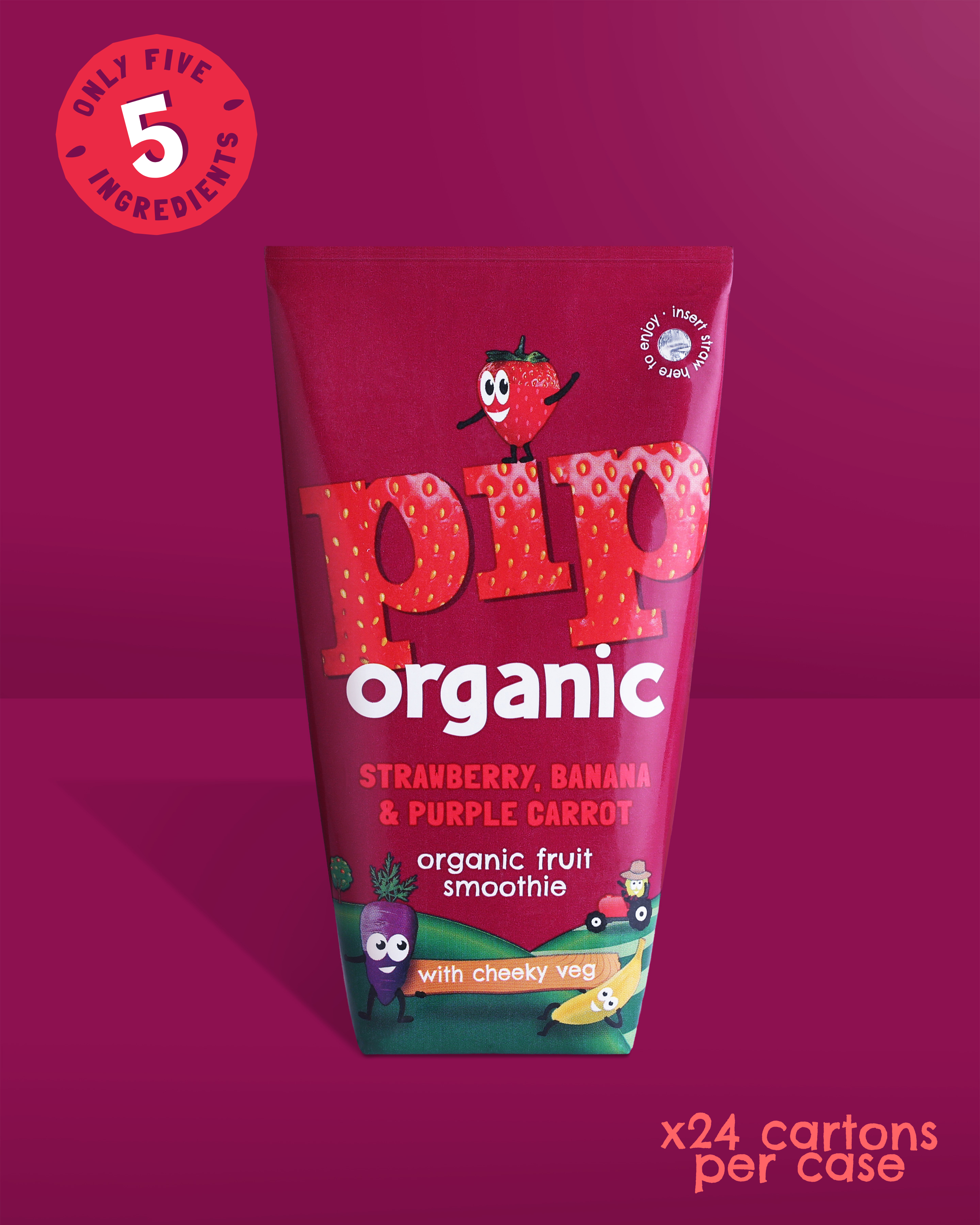 Strawberry, Banana & Purple Carrot Smoothie 180ml